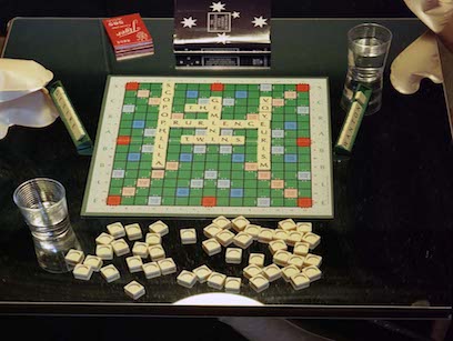 Picture of the Twins scrabble table.